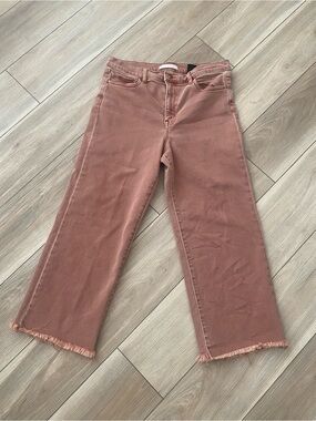 eunina Cropped Wide-Leg Jeans in Dusty Mauve